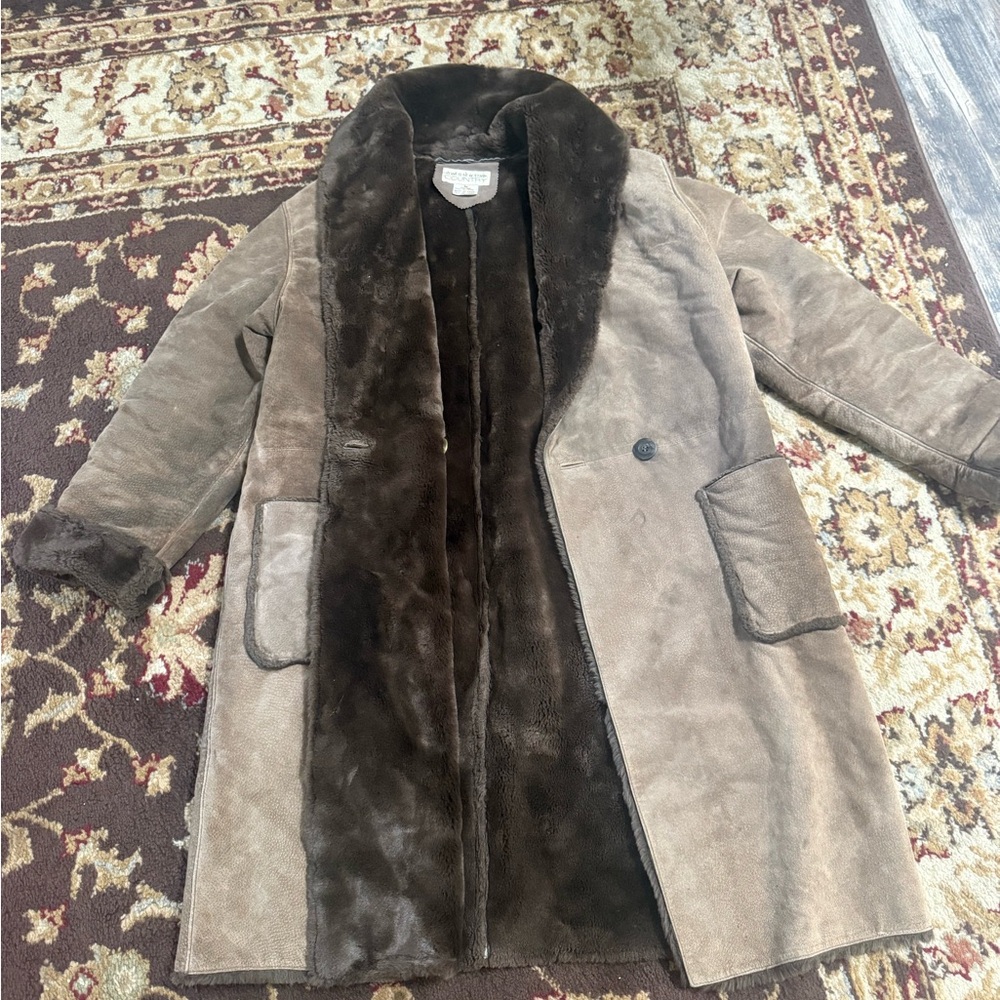 Brown Faux Fur Lined Women's Coat